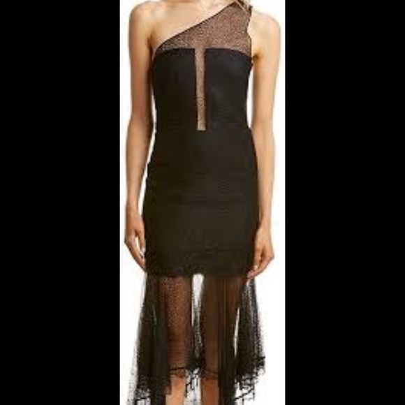 Halston Heritage Dresses & Skirts - NWT HALSTON HERITAGE black lace asymmetric couture collection evening dress gown